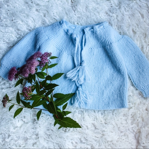 2 for $10 | Light blue hand knit cardigan - Picture 1 of 1